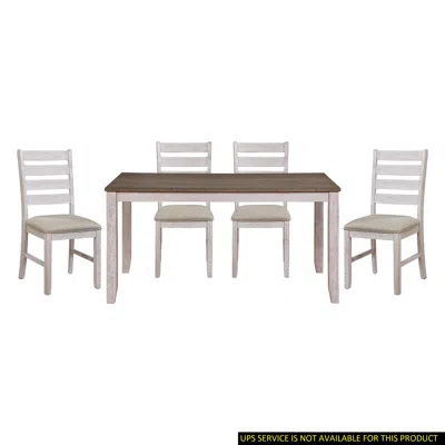 Streamdale Furniture Streamdale Ish And Brown Finish Casual Dining Room Furniture 5 Piece Dining