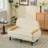 Streamdale Furniture Streamdale Ivory Corduroy Loveseat Sofa Bed With Storage & Usb