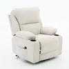 Streamdale Furniture Streamdale Ivory Remote-controlled Heating And Massage Assistive Recliner For Seniors In White