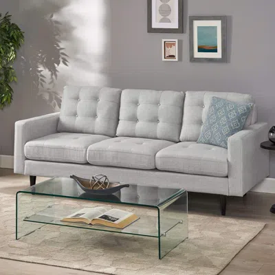 Streamdale Furniture Streamdale Jenny Contemporary Tufted Fabric 3-seater Sofa In Gray