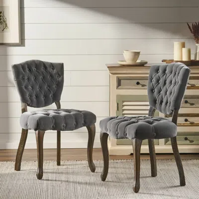 Streamdale Furniture Streamdale Kd Tufted Chair (wthr)(set Of 2)