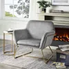 Streamdale Furniture Streamdale Keira Velvet Accent Chair With Metal Base