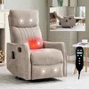Streamdale Furniture Streamdale Khaki Heat & Massage Rocker Recliner In Neutral