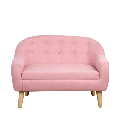Streamdale Furniture Streamdale Kids Linen Sofa With Wooden Frame (pink)