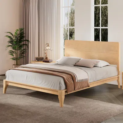 Streamdale Furniture Streamdale King Bamboo Platform Bed - No Box Spring Needed In Brown