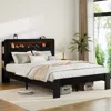 Streamdale Furniture Streamdale King Bed Frame With Led Headboard & Usb Ports