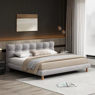 Streamdale Furniture Streamdale King Bed Frame With Soft Headboard And Easy Assembly