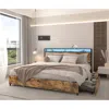 Streamdale Furniture Streamdale King Bed Frame With Storage, Charging, Solid, Easy Assembly
