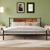 Streamdale Furniture Streamdale King Bed Frame Wood Headboard Footboard Metal Platform Mattress Foundation