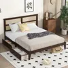 Streamdale Furniture Streamdale King Bed: Rattan Headboard, Storage Drawers, Espresso