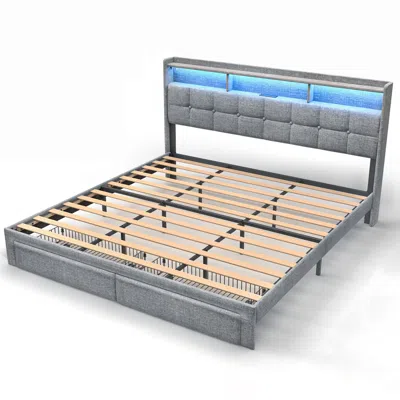 Streamdale Furniture Streamdale King Bed With Led Lighting