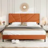 Streamdale Furniture Streamdale King Metal Bed Frame - Square Platform, Brown