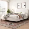 Streamdale Furniture Streamdale King Size Bed Frame Upholstered Platform Bed With Wingback Headboard