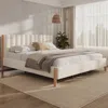 Streamdale Furniture Streamdale King Size Boucle Bed Frame, Wooden Legs