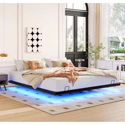 Streamdale Furniture Streamdale King Size Floating Bed Frame With Led Lights