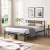 Streamdale Furniture Streamdale King Size Metal Bedframe, Headboard With Wood Panel Decoration
