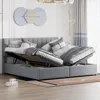 Streamdale Furniture Streamdale King Size Upholstered Platform Bed With A Hydraulic Storage System