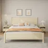 Streamdale Furniture Streamdale King Size Wood Platform Bed Frame With Headboard And Wooden Slat Support, Beige