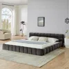 Streamdale Furniture Streamdale King Upholstered Platform Bed Frame - Dark Gray