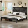 Streamdale Furniture Streamdale King Wood Platform Bed Frame, Noise Free, Easy Assembly, Under Bed Storage, Black In Black