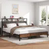 Streamdale Furniture Streamdale King Wooden Platform Bed Frame W/ Usb Ports & Storage - Brown