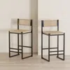 Streamdale Furniture Streamdale Kitchen Barstools With Paper Rope Weave & Footrest (set Of 2)