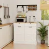 Streamdale Furniture Streamdale Kitchen Cabinet With Trash, Drawers, Shelves, Door
