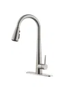Streamdale Furniture Streamdale Kitchen Faucet With Pull Down Sprayer Brushed Nickel, High Arc