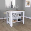 Streamdale Furniture Streamdale Kitchen Island Dozza, Three Shelves, White / Walnut Finish