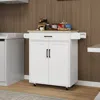 Streamdale Furniture Streamdale Kitchen Island Rolling Trolley Cart With 1 Drawer & 2 Doors With Storage Racks