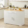 Streamdale Furniture Streamdale Kitchen Island W/ Drawers & Trash Storage - White