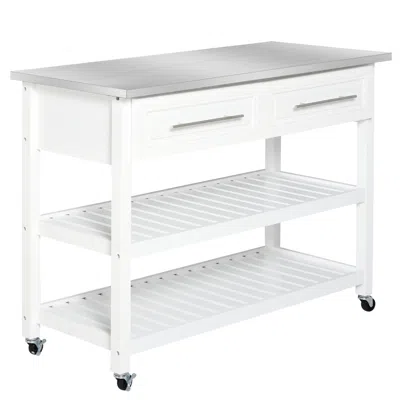 Streamdale Furniture Streamdale Kitchen Island With Stainless Steel Top