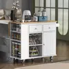 Streamdale Furniture Streamdale Kitchen Storage Island With Power Outlet And Wine Rack
