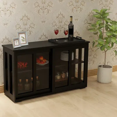 Streamdale Furniture Streamdale Kitchen Storage Stand Cupboard With Glass Door