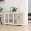 Streamdale Furniture Streamdale Kitchen Storage Stand Cupboard With Glass Door-white
