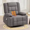 Streamdale Furniture Streamdale Kneading Massage Rocker Recliner Chair With Heat, Usb Port, 2 Cup Holders In Gray
