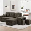 Streamdale Furniture Streamdale Knox Charcoal Sectional Sofa Bed With Storage Chaise