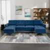 Streamdale Furniture Streamdale L-shape Convertible Sectional Sofa With Ottoman