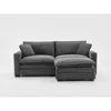 Streamdale Furniture Streamdale L Shape Corduroy Sofa W/ Usb, Cup Holder & Footstool - Gray