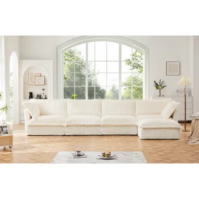 Streamdale Furniture Streamdale L-shape Corner Sectional Sofa With Armrests, Deep Seat And Pillows