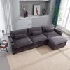 Streamdale Furniture Streamdale L-shape Sofa W/ Usb, Cup Holders, 3 Seater + Ottoman