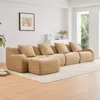 Streamdale Furniture Streamdale L-shaped 4-seat Boneless Sofa, Teddy Fabric, No Assembly, Camel