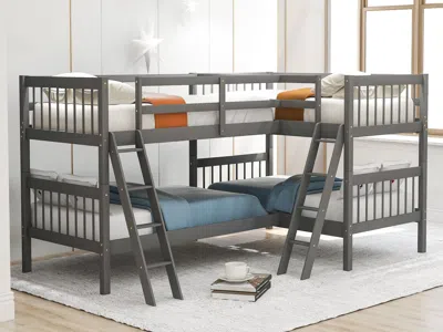 Streamdale Furniture Streamdale L-shaped Bunk Bed With Ladder