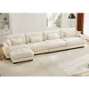 Streamdale Furniture Streamdale L-shaped Cloud Sofa, Convertible 4-seater Modular Couch, Modern Velvet Cream
