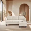 Streamdale Furniture Streamdale L-shaped Corduroy Sofa: Modern Design, Easy Assembly - Off-white In Neutral