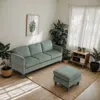 Streamdale Furniture Streamdale L-shaped Corduroy Sofa: Modern Design, Easy Assembly - Olive Green In Green