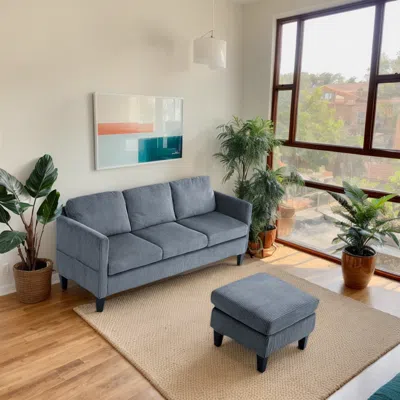 Streamdale Furniture Streamdale L-shaped Corduroy Sofa: Modern, Multi-functional, Easy Assembly - Grey In Gray