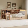 Streamdale Furniture Streamdale L-shaped Daybed With Desk, Storage, Drawers & Led Light - White In Neutral
