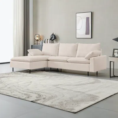 Streamdale Furniture Streamdale L-shaped Linen Sectional Sofa With Right Chaise(leftfacing Chaise) In Multi
