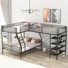 Streamdale Furniture Streamdale L-shaped Metal Twin Over Full Bunk Bed And Twin Size Loft Bed